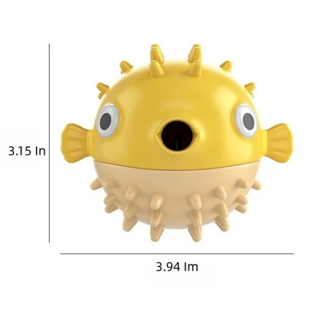 Puffer Fish Squeaky Dog Chew Toy - Interactive Treat Dispenser Puzzle Toy, Durable TPR Teeth Cleaning Ball for Aggressive Chewers, Boredom Relief & Mental Stimulation for Puppies Small Medium Dogs