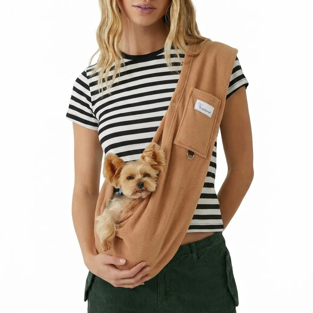Dog Carrier Sling – Hands-Free Pet Carrier for Cats up to 14 Lbs, Dog Slings for Small Dogs, Dog Sling Carrier for Every Day Use, Machine Washable Cool Cat Stuff Puppy Pouch Cotton Lining
