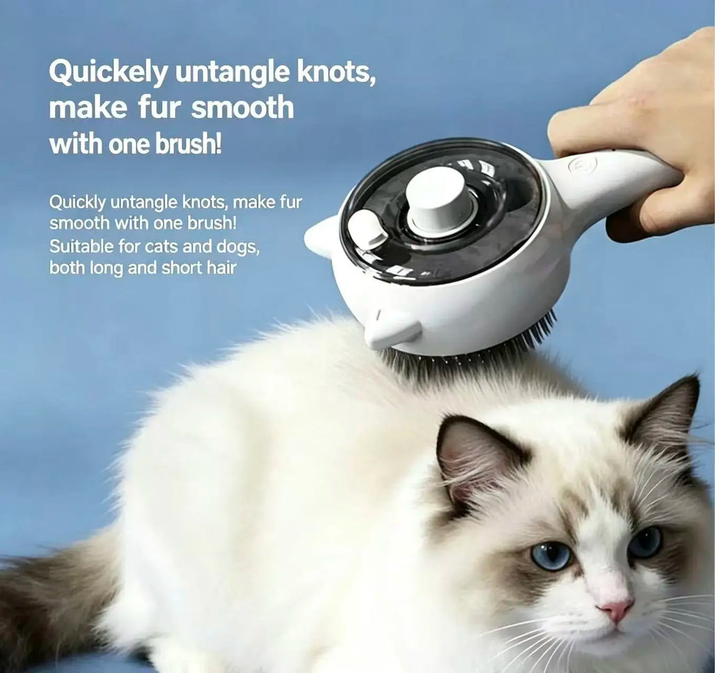 Pet Spray Grooming Brush, Anti-Flying Hair Cat Brush for Removing Loose Fur