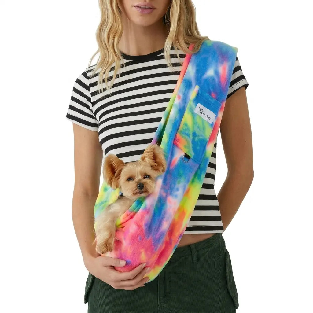 Dog Carrier Sling – Hands-Free Pet Carrier for Cats up to 14 Lbs, Dog Slings for Small Dogs, Dog Sling Carrier for Every Day Use, Machine Washable Cool Cat Stuff Puppy Pouch Cotton Lining
