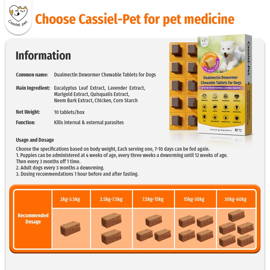 Cassicel-Pet Natural Dog Parasite Support Chews – Easy Feed Herbal Deworming Treats Chicken Flavor Parasite & Wellness Boost Treats Supports Digestive & Skin Health Immune Support