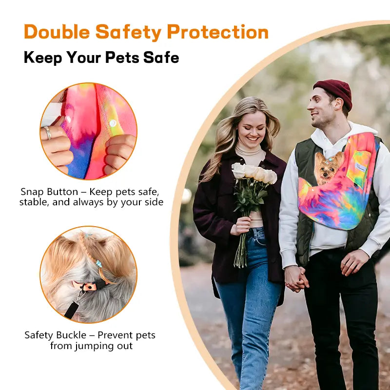 Dog Carrier Sling – Hands-Free Pet Carrier for Cats up to 14 Lbs, Dog Slings for Small Dogs, Dog Sling Carrier for Every Day Use, Machine Washable Cool Cat Stuff Puppy Pouch Cotton Lining