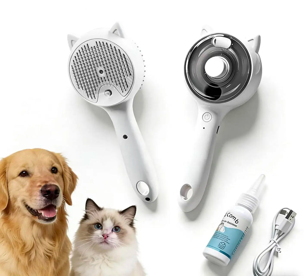 Pet Spray Grooming Brush, Anti-Flying Hair Cat Brush for Removing Loose Fur