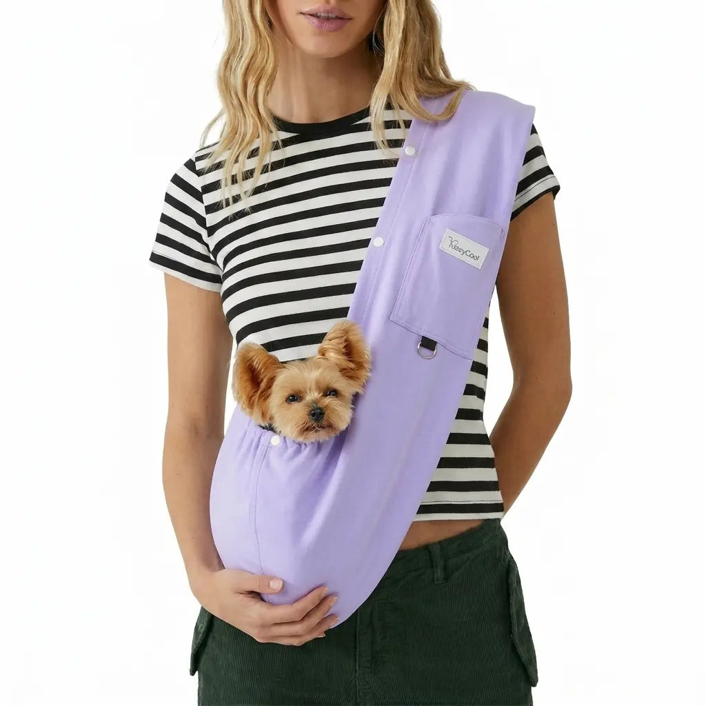 Dog Carrier Sling – Hands-Free Pet Carrier for Cats up to 14 Lbs, Dog Slings for Small Dogs, Dog Sling Carrier for Every Day Use, Machine Washable Cool Cat Stuff Puppy Pouch Cotton Lining