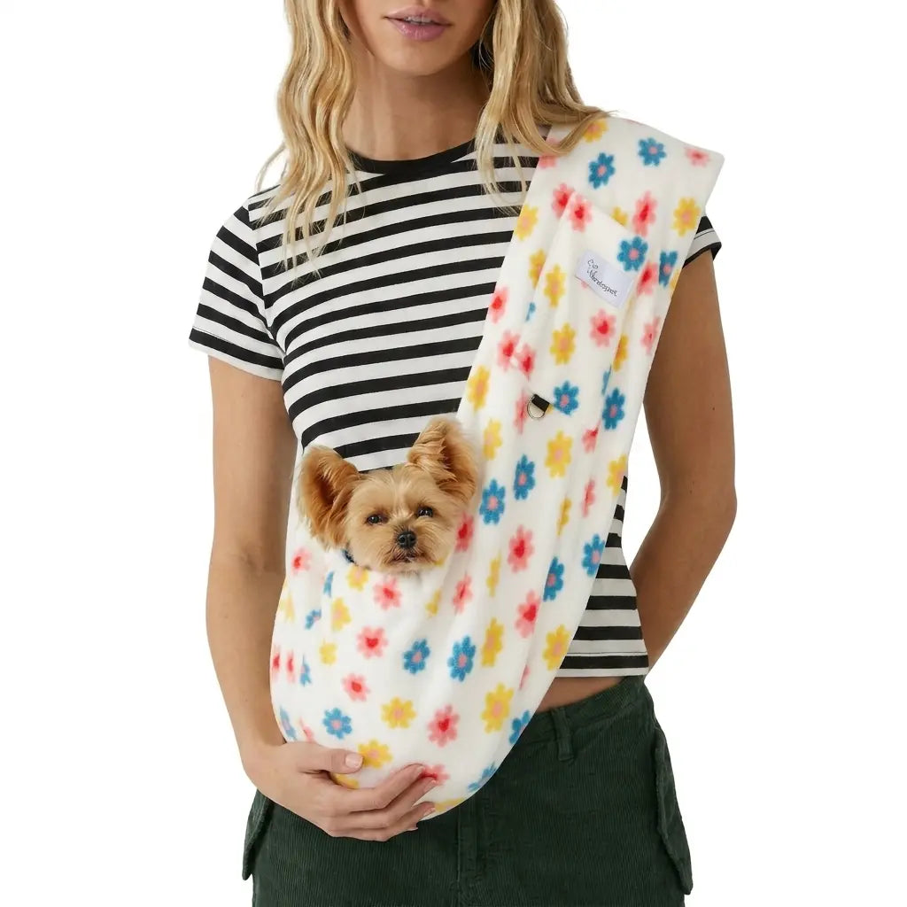 Dog Carrier Sling – Hands-Free Pet Carrier for Cats up to 14 Lbs, Dog Slings for Small Dogs, Dog Sling Carrier for Every Day Use, Machine Washable Cool Cat Stuff Puppy Pouch Cotton Lining