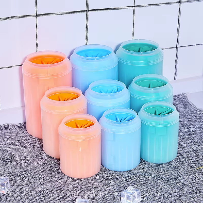 Pet Paw Cleaner Soft Silicone Foot Cleaning Brush Portable Pet Dogs Towel Foot Washer Cleaning Bucket Clean Brush Supplies
