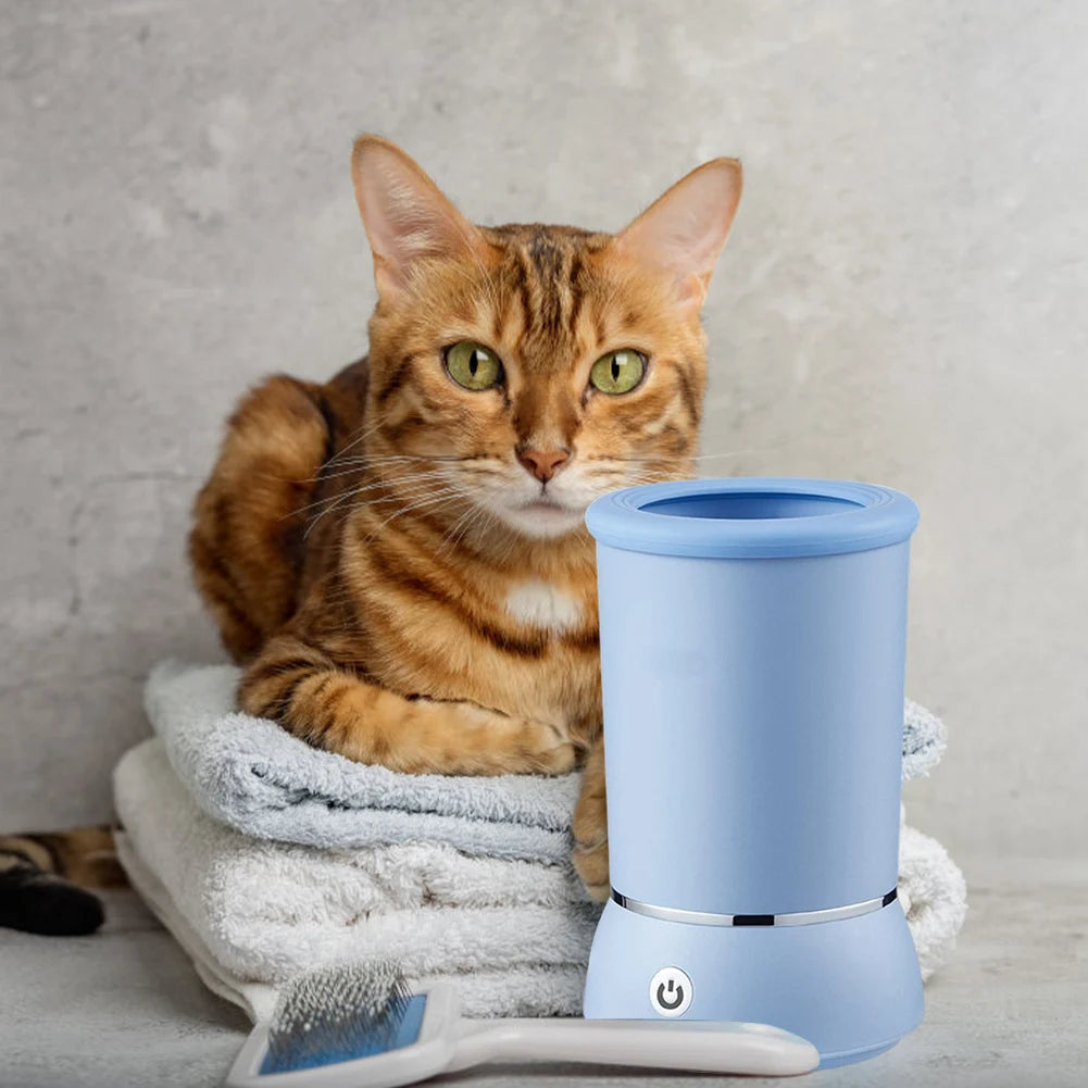 Automatic Dog Paw Cleaner Pet Foot Washer Cup with Soft Silicone Brush Dog Paw Washer Muddy Paw Cleaner for Dogs Cats