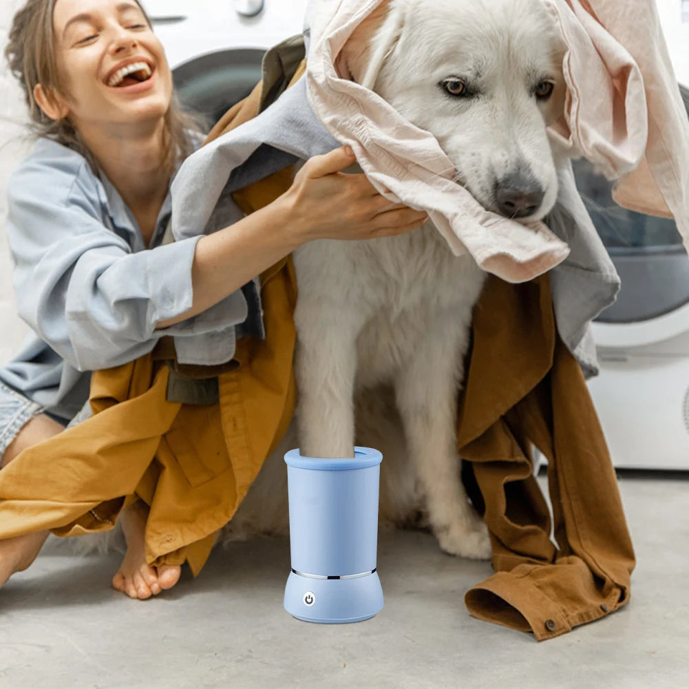Automatic Dog Paw Cleaner Pet Foot Washer Cup with Soft Silicone Brush Dog Paw Washer Muddy Paw Cleaner for Dogs Cats