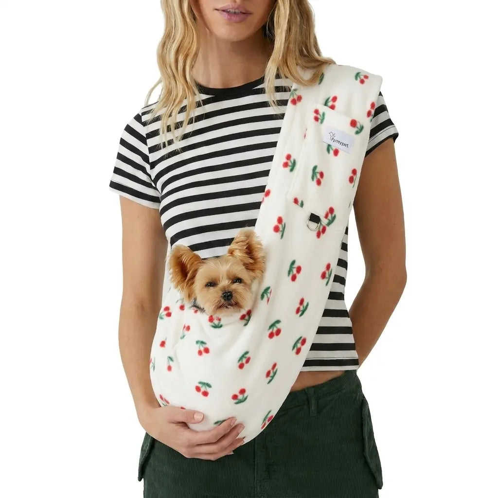 Dog Carrier Sling – Hands-Free Pet Carrier for Cats up to 14 Lbs, Dog Slings for Small Dogs, Dog Sling Carrier for Every Day Use, Machine Washable Cool Cat Stuff Puppy Pouch Cotton Lining