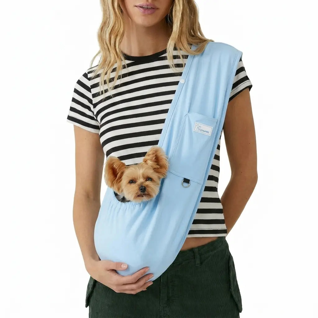 Dog Carrier Sling – Hands-Free Pet Carrier for Cats up to 14 Lbs, Dog Slings for Small Dogs, Dog Sling Carrier for Every Day Use, Machine Washable Cool Cat Stuff Puppy Pouch Cotton Lining