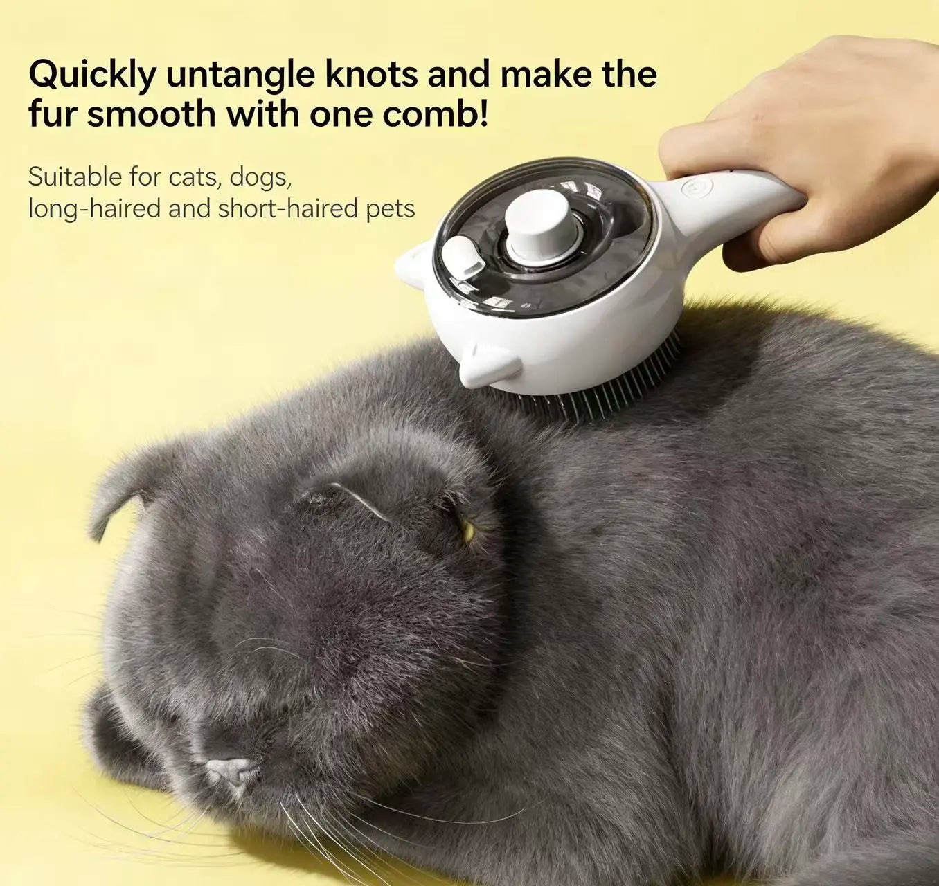 Pet Spray Grooming Brush, Anti-Flying Hair Cat Brush for Removing Loose Fur