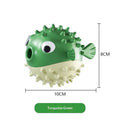 Puffer Fish Squeaky Dog Chew Toy - Interactive Treat Dispenser Puzzle Toy, Durable TPR Teeth Cleaning Ball for Aggressive Chewers, Boredom Relief & Mental Stimulation for Puppies Small Medium Dogs