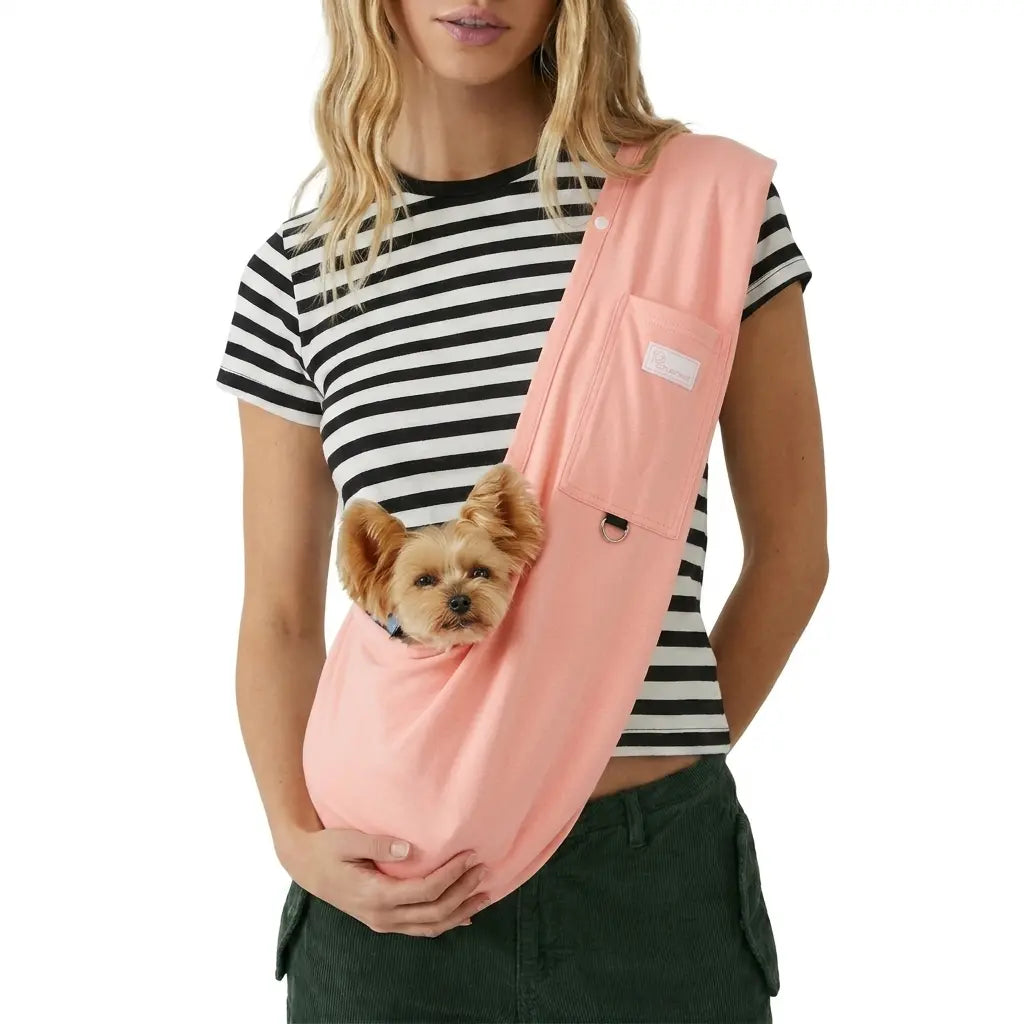 Dog Carrier Sling – Hands-Free Pet Carrier for Cats up to 14 Lbs, Dog Slings for Small Dogs, Dog Sling Carrier for Every Day Use, Machine Washable Cool Cat Stuff Puppy Pouch Cotton Lining
